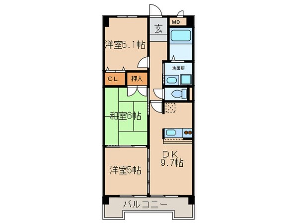 エポック篭山の物件間取画像